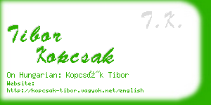 tibor kopcsak business card